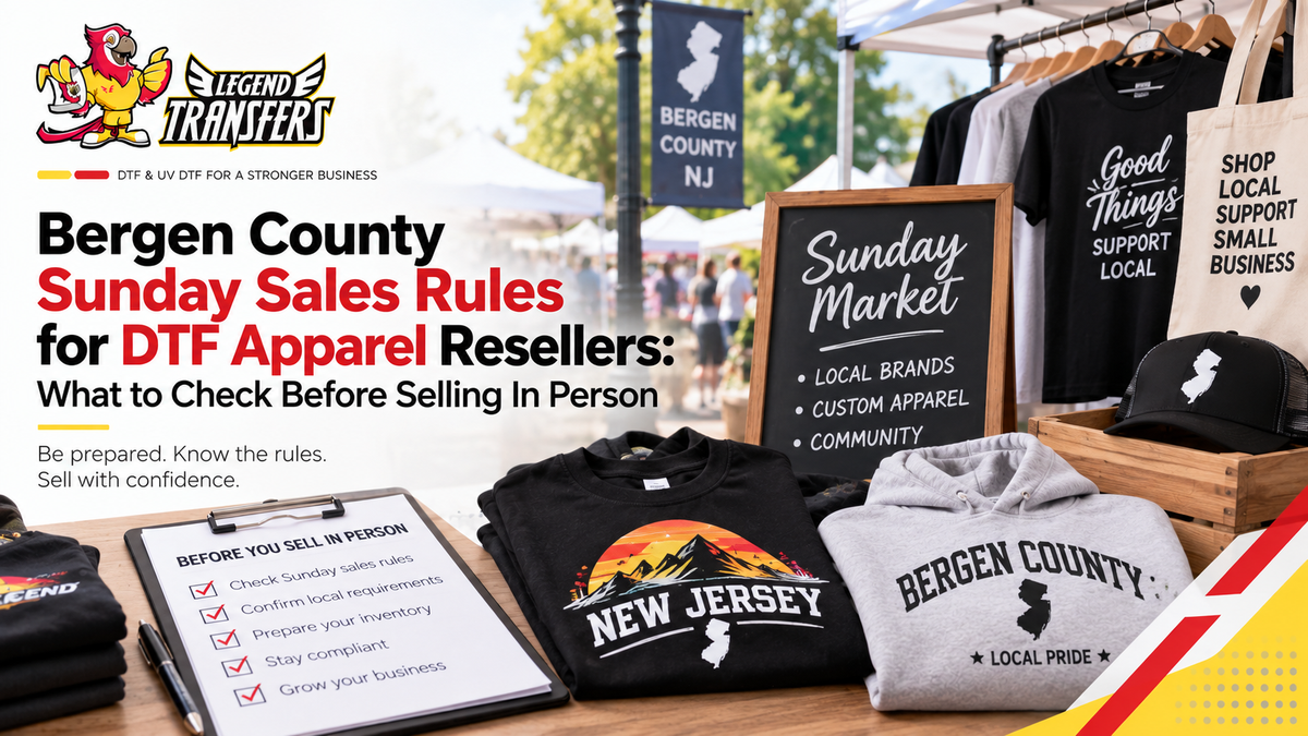 Bergen County Sunday Sales Rules for DTF Apparel Resellers: What to Check Before Selling In Person