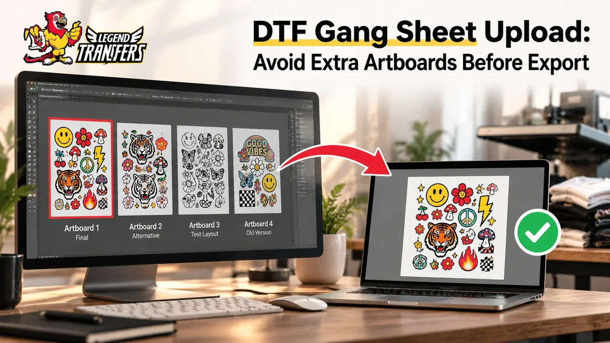 DTF Gang Sheet Upload: Avoid Extra Artboards Before Export