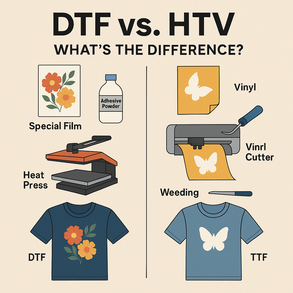 Bring Your Art to Life: DTF vs. HTV – What’s the Difference?