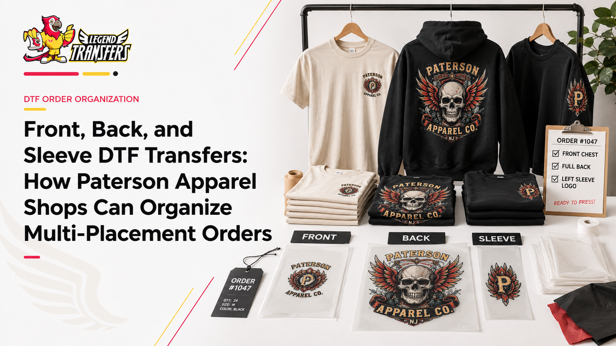 Front, Back, and Sleeve DTF Transfers: How Paterson Apparel Shops Can Organize Multi-Placement Orders