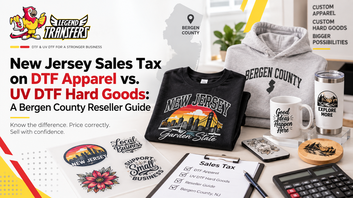 New Jersey Sales Tax on DTF Apparel vs. UV DTF Hard Goods: A Bergen County Reseller Guide