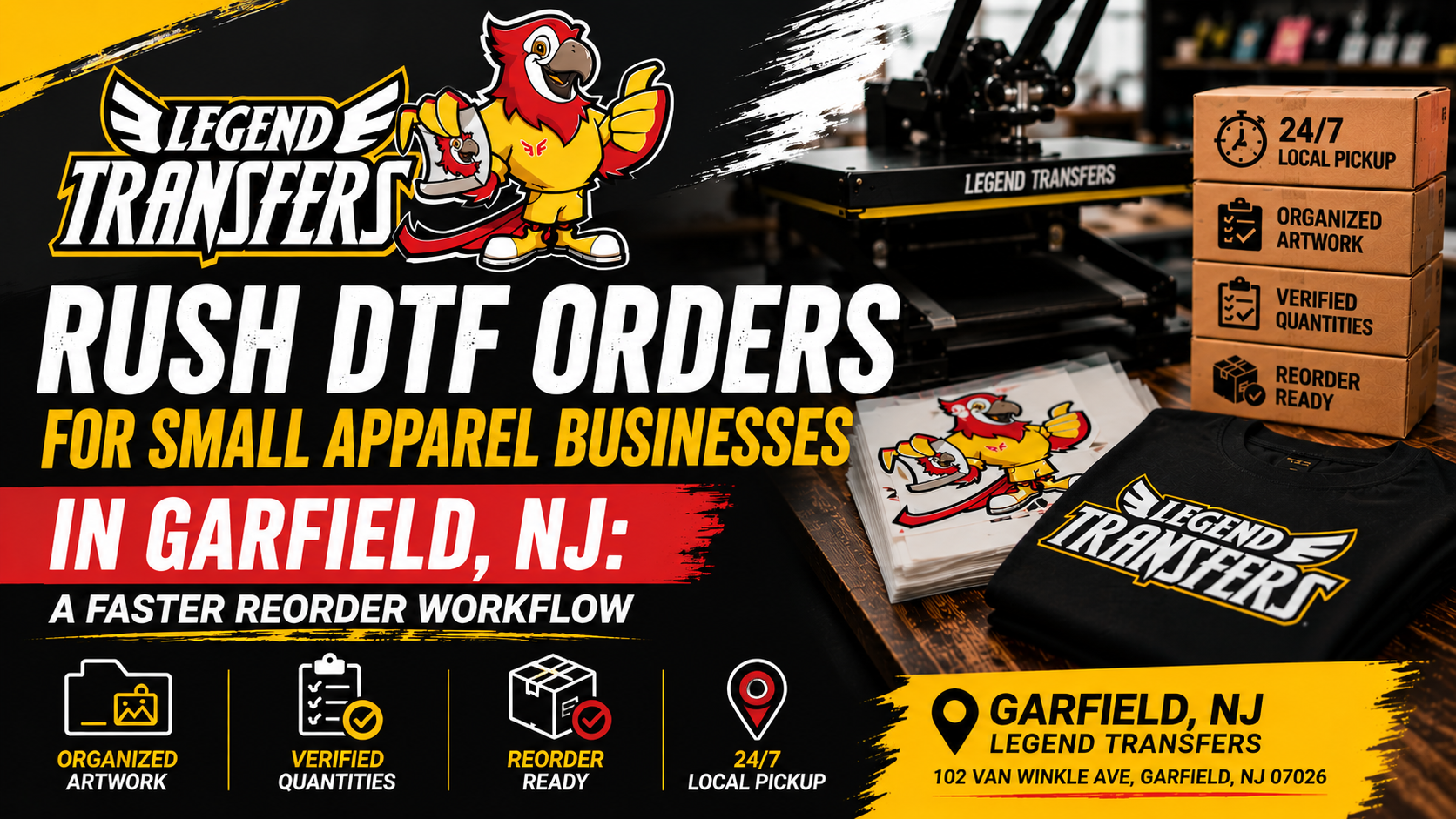 Rush DTF Orders for Small Apparel Businesses in Garfield, NJ: A Faster Reorder Workflow