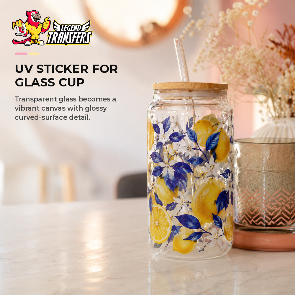 uv sticker for glass cup