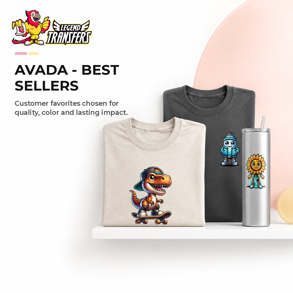 Professional DTF printing machine producing vibrant transfer designs with custom printed t-shirts displayed in a production