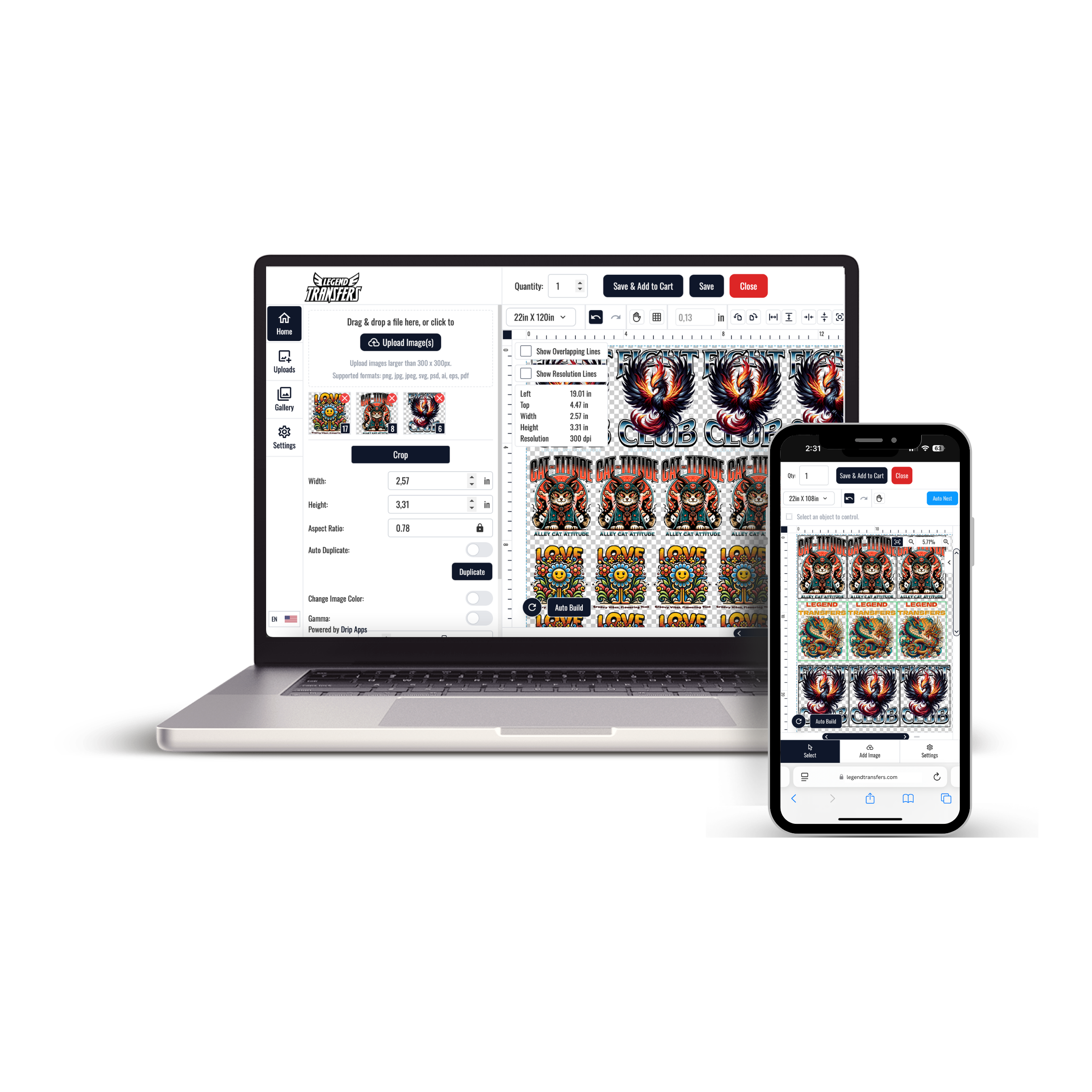ONLINE GANG SHEET BUILDER